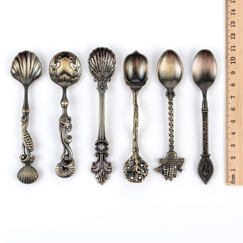 MR 5 uds Vintage estilo real b - Vintage Collectible Spoons reseña y precio